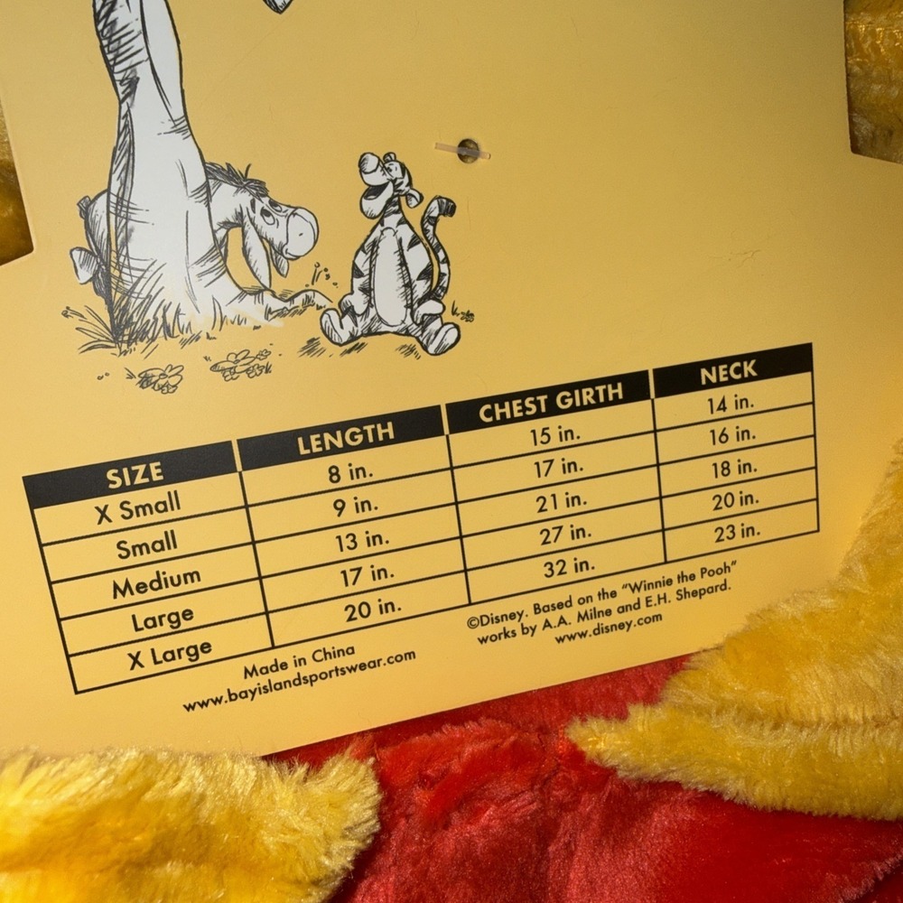 Disney Winnie The Pooh Pet Apparel Dog Costume Size Large NEW‎ - Picture 5 of 8